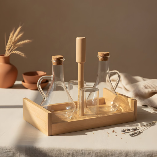 Oil Dispenser & Salt Shaker Set - 4 Pcs